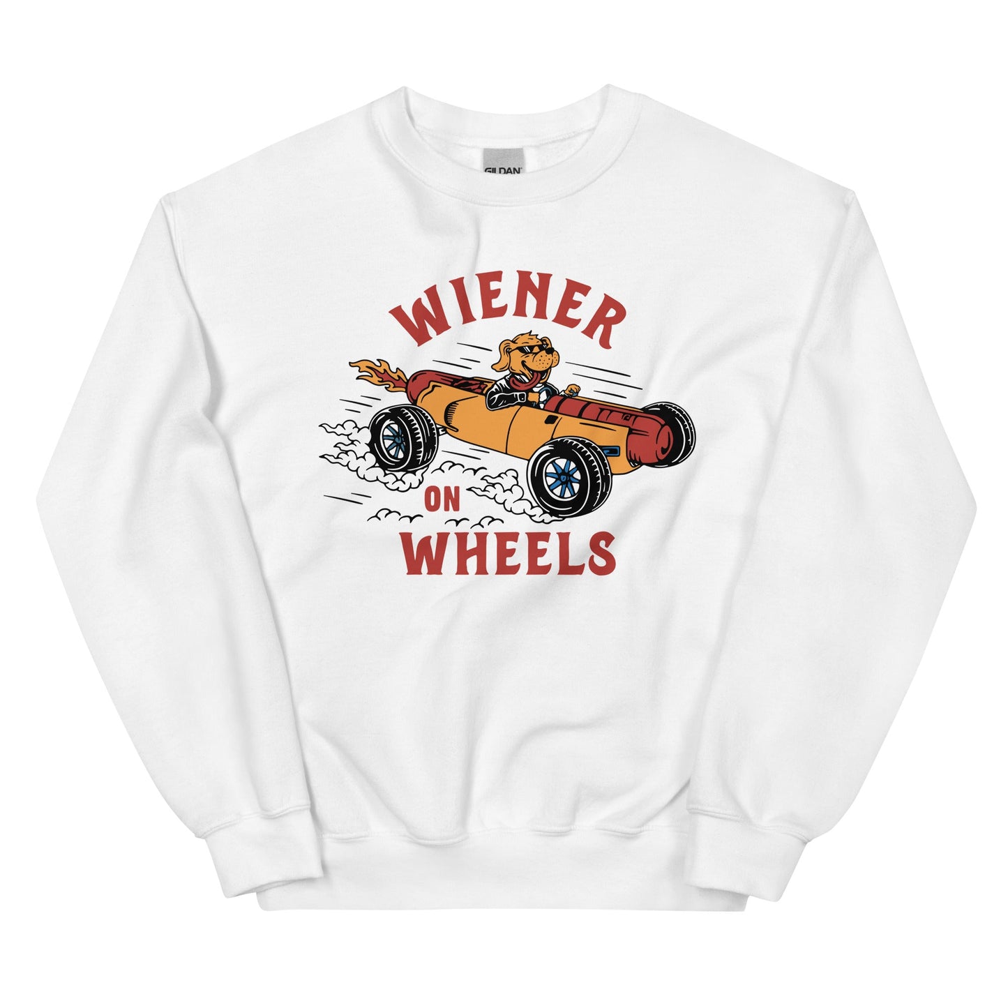 WOW White Sweatshirt - The American Wiener