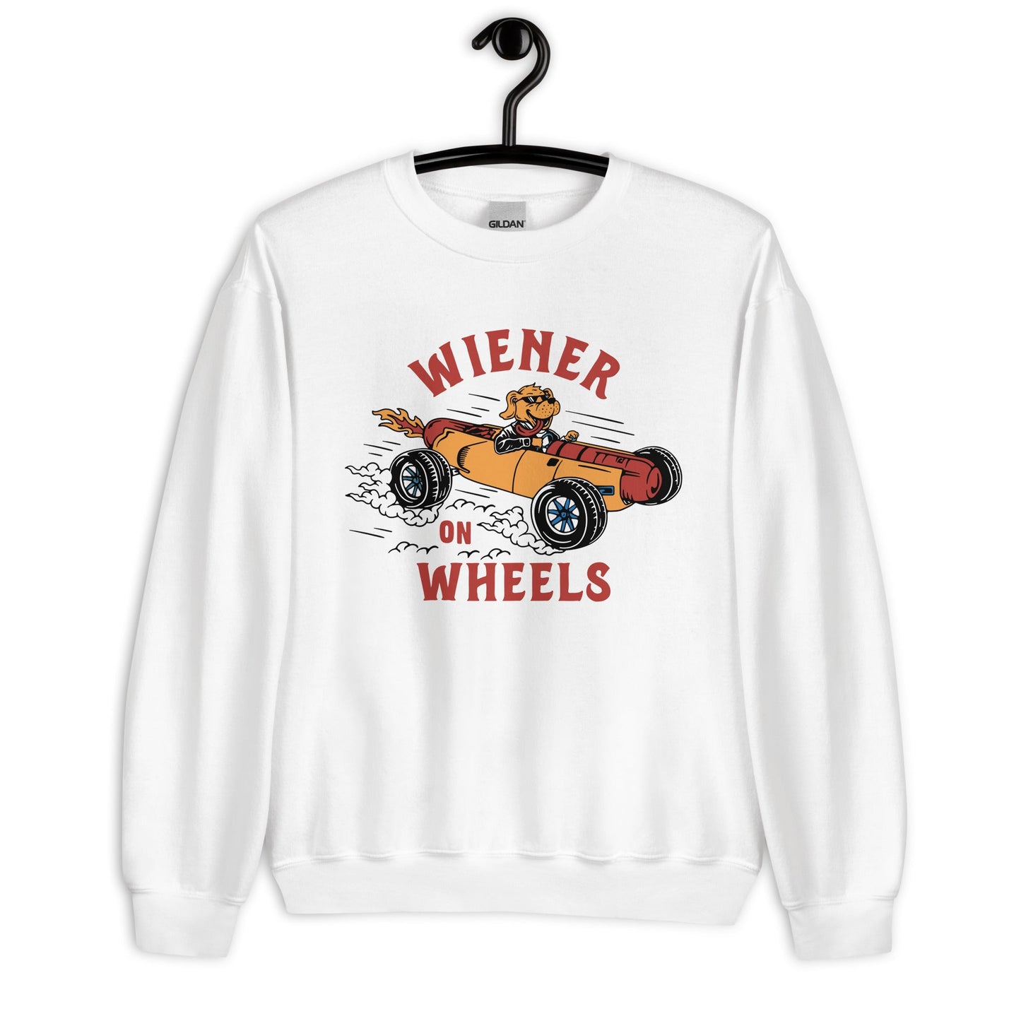 WOW White Sweatshirt - The American Wiener